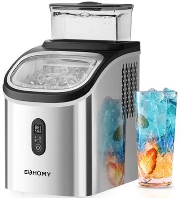Euhomy IM005CSI Silver Countertop Portable Cube Ice Maker With External Water Tank