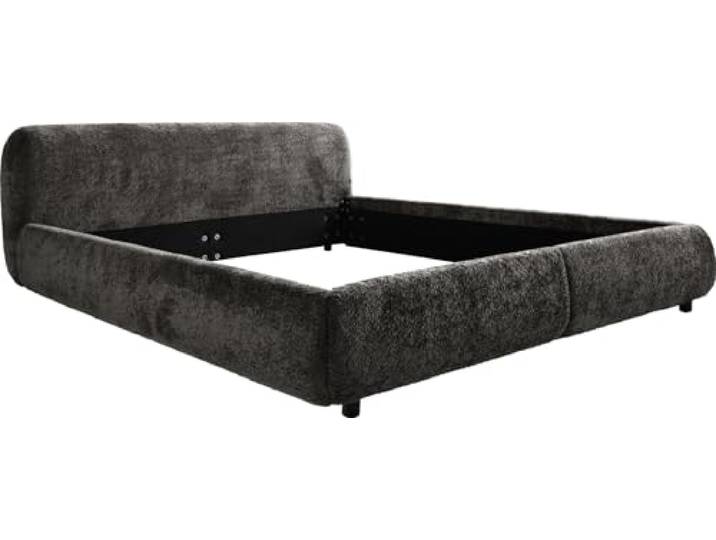 DELIFE Polsterbettgestell Shona Teddystoff Grau 180x200 cm