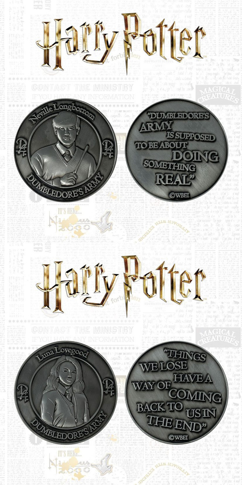 FaNaTtik Harry Potter Verzamelmuntjes Limited Edition Dumbledore's Army Neville & Luna Dubbelverpakking FNTK-THG-HP07
