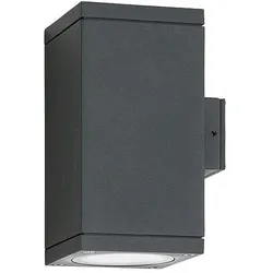 LCD, Gartenbeleuchtung, Wandleuchte 2flg Graphit (GU10, IP65)