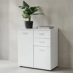 KADIMA DESIGN Kommode Sideboard, 2 Türen und 2 Schubladen, kratzfeste Melaminharz-Beschichtung.