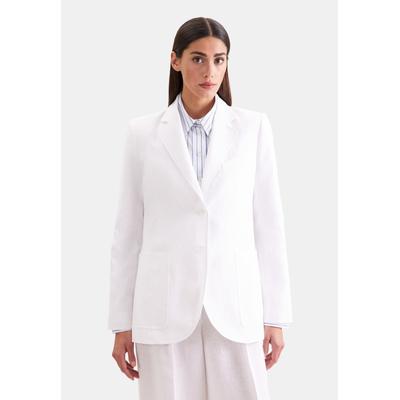 Jackenblazer SEIDENSTICKER, Damen, Gr. 34, weiß, 100% Leinen, unifarben, Blazer