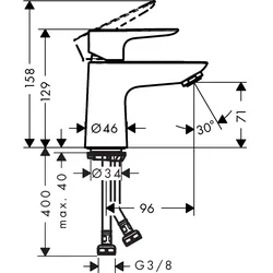 Hansgrohe Waschtischmischer 80 Talis E ohne Ablaufgarnitur chrom