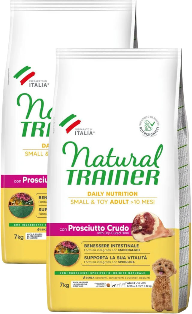 Kit Risparmio 2x7KG Natural Trainer Dog Small Toy PROSCIUTTO CRUDO