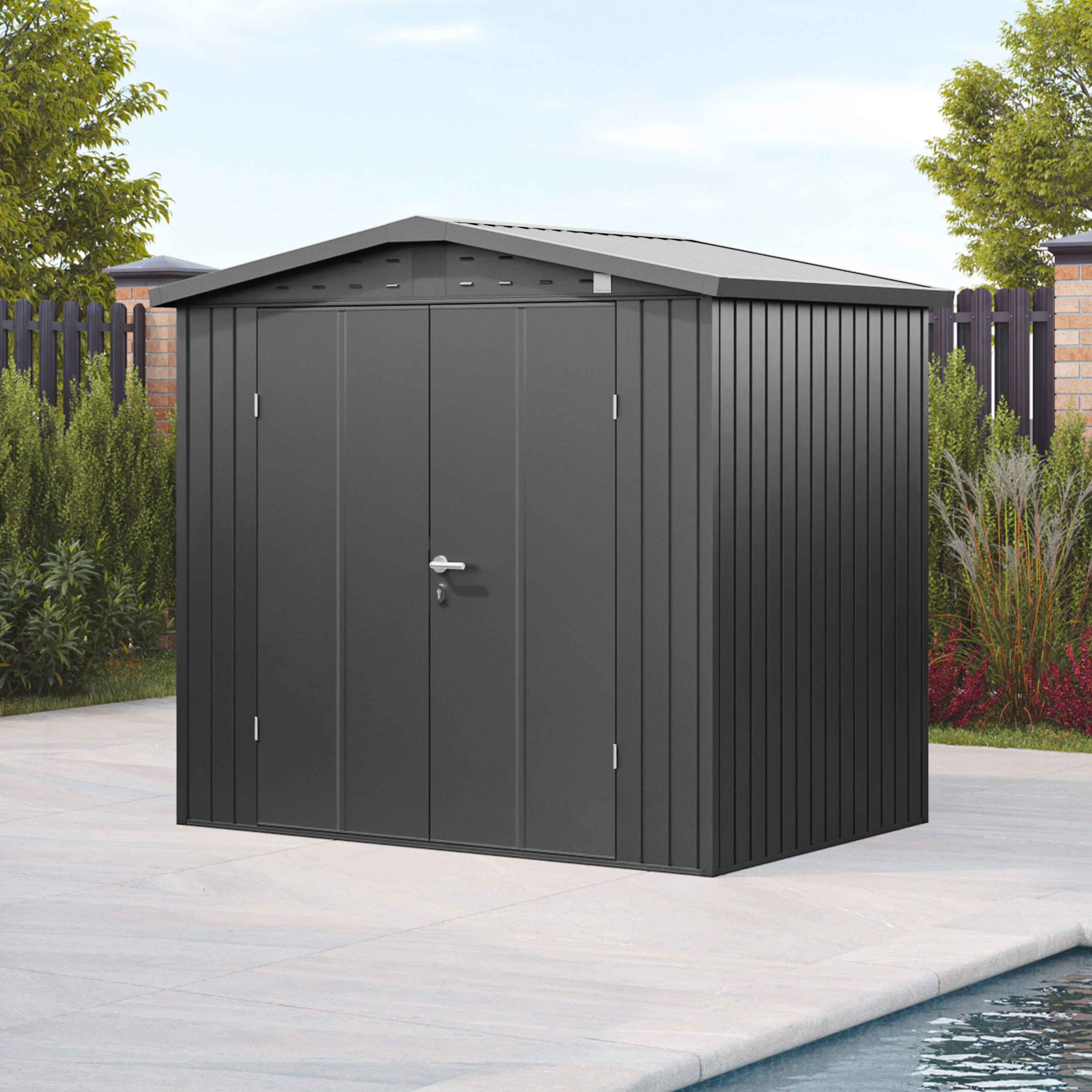 PRIMEYARD 210 x 150 cm Gerätehaus, anthrazit - (GFPV00978)