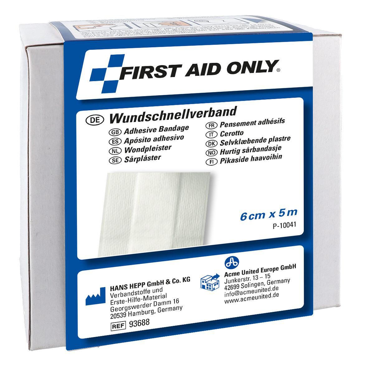 FIRST AID ONLY Pflaster 6 cm x 5 m weiß P-10041