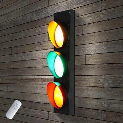 Useful Little Things Vintage LED Traffic Light Wall Lamp With Remote Control And 3 Color Adjustable Signal Lights Vintage LED Traffic Light Wall Lamp With Remote Control And 3 Color Adjustable Signal Lights