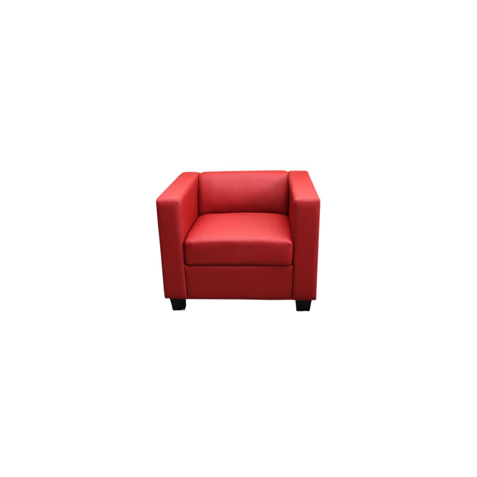 Sessel Loungesessel Lille ~ Kunstleder, rot