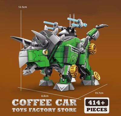 Inspired Finds Creative T Rex And Mech Dinosaur MOC Bricks Building Kit 3D Dinosaur Robot Block Model For Kids And Adults 414pcs