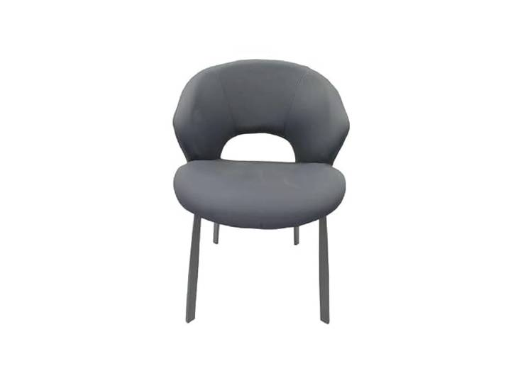 DIANXI Lounge-Sessel Moderner, Schlichter Esszimmerstuhl aus italienischem Mikrofaserleder mit hochelastischem Schaumstoff und Beinen Edelstahl