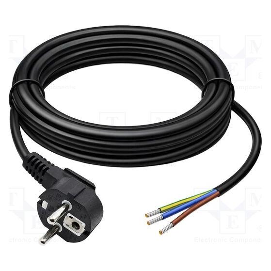 Qoltec Kabel HD5VV-F 3G1,5mm2 PVC 3m mit Erdung schwarz 230V (3 m, CEE 7/7) (54611)