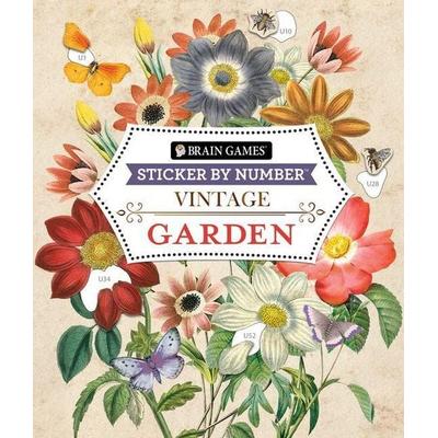 Brain Games - Sticker by Number - Vintage: Garden (28 Images to Sticker), Taschenbuch von Publications International Ltd,New Seasons,Brain Games,