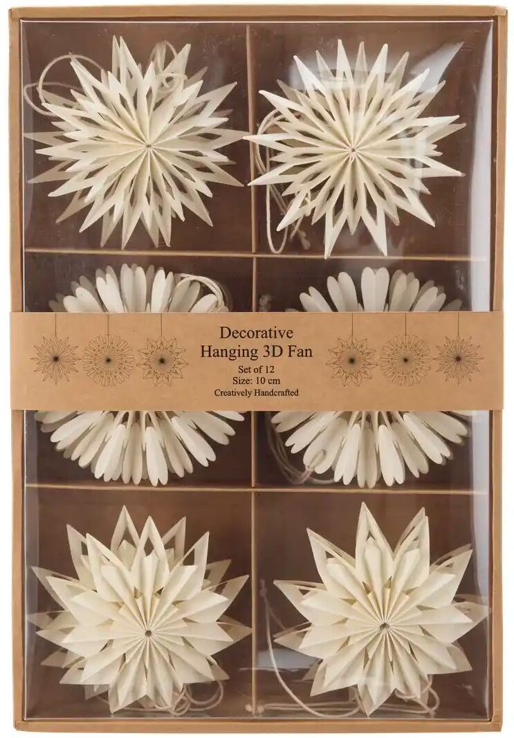 HOME STORY Papiersterne  12er Set   ¦ creme ¦ Papier Ø: 10