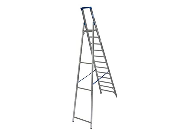 Stufen-StehLeiter (Alu), Arbeitshöhe 4,8 m,Standhöhe 2,80 m, Leiternlänge 3,45 m, 16,6 kg