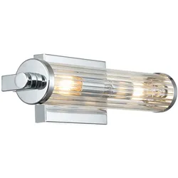 Wandlampe Wandleuchte Badezimmerlampe chrom Feuchtraum Glas IP44 H 40,7 cm