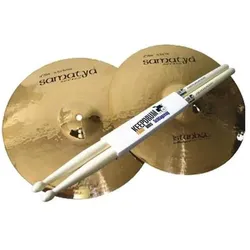 Istanbul Mehmet Becken Istanbul Mehmet Samatya Brilliant Hi Hat 14 Becken mit KD Schlagzeugstöcke (14", Becken), Becken