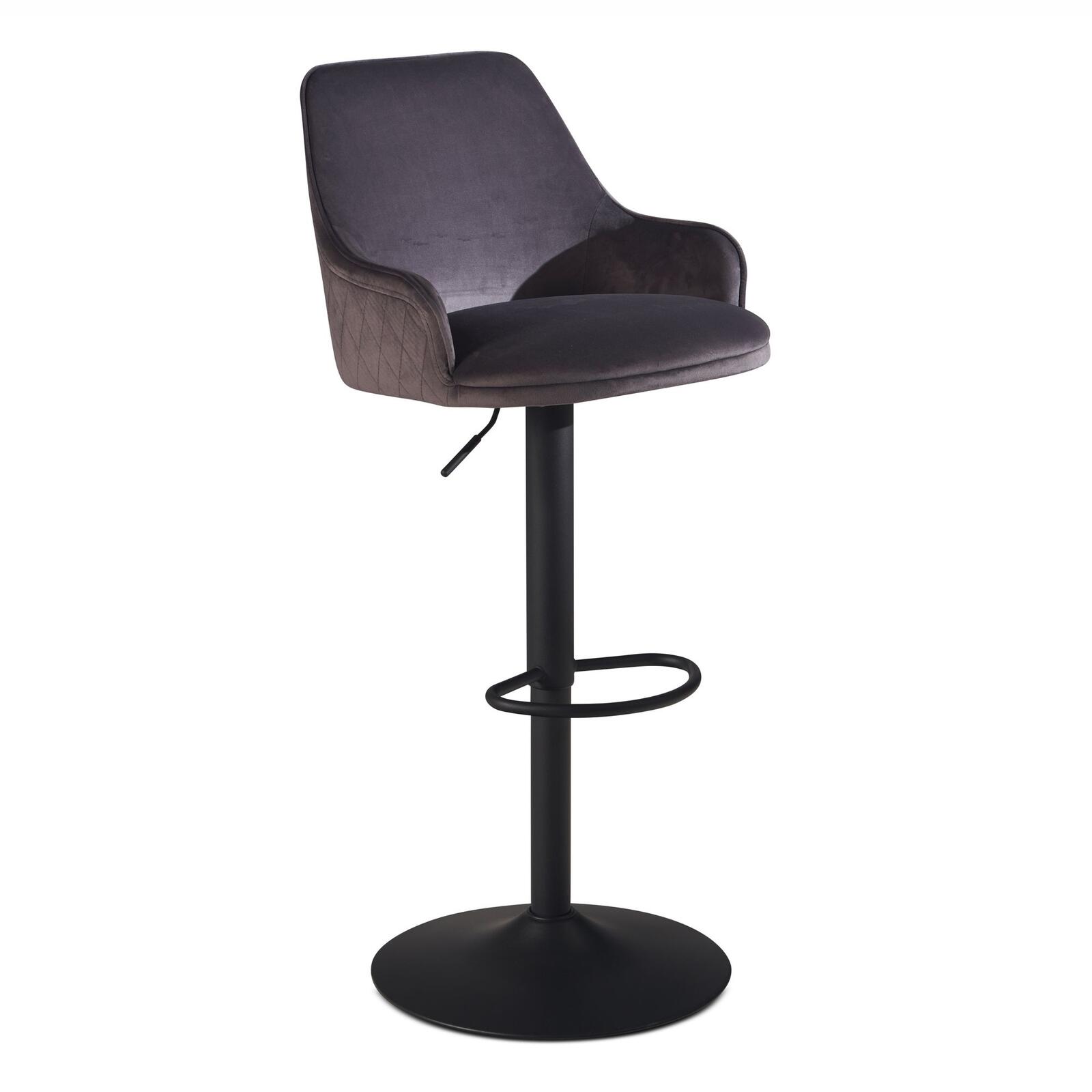 WOHNLING Barhocker WL7.006 Samt grau
