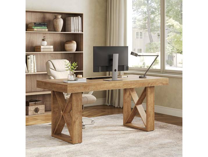 Schreibtisch 160 x 80 x 75 cm Gelbbraun Holzwerkstoff