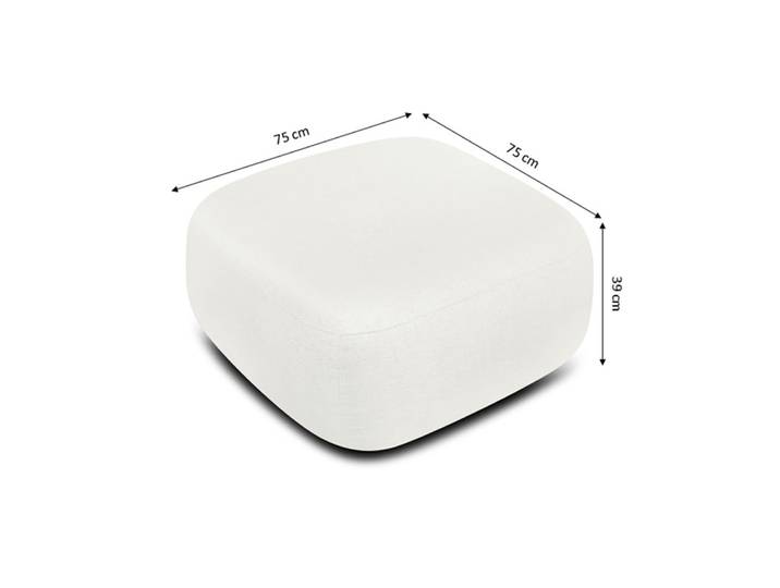 Pouf carré en tissu ecru