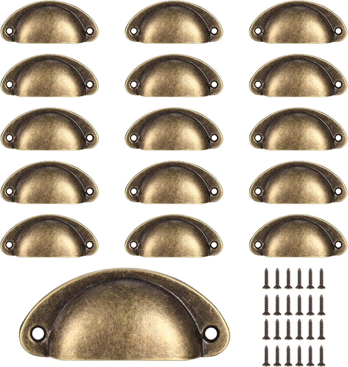 Shell Grip Meubelhandgrepen Vintage Brons, 16 stuks