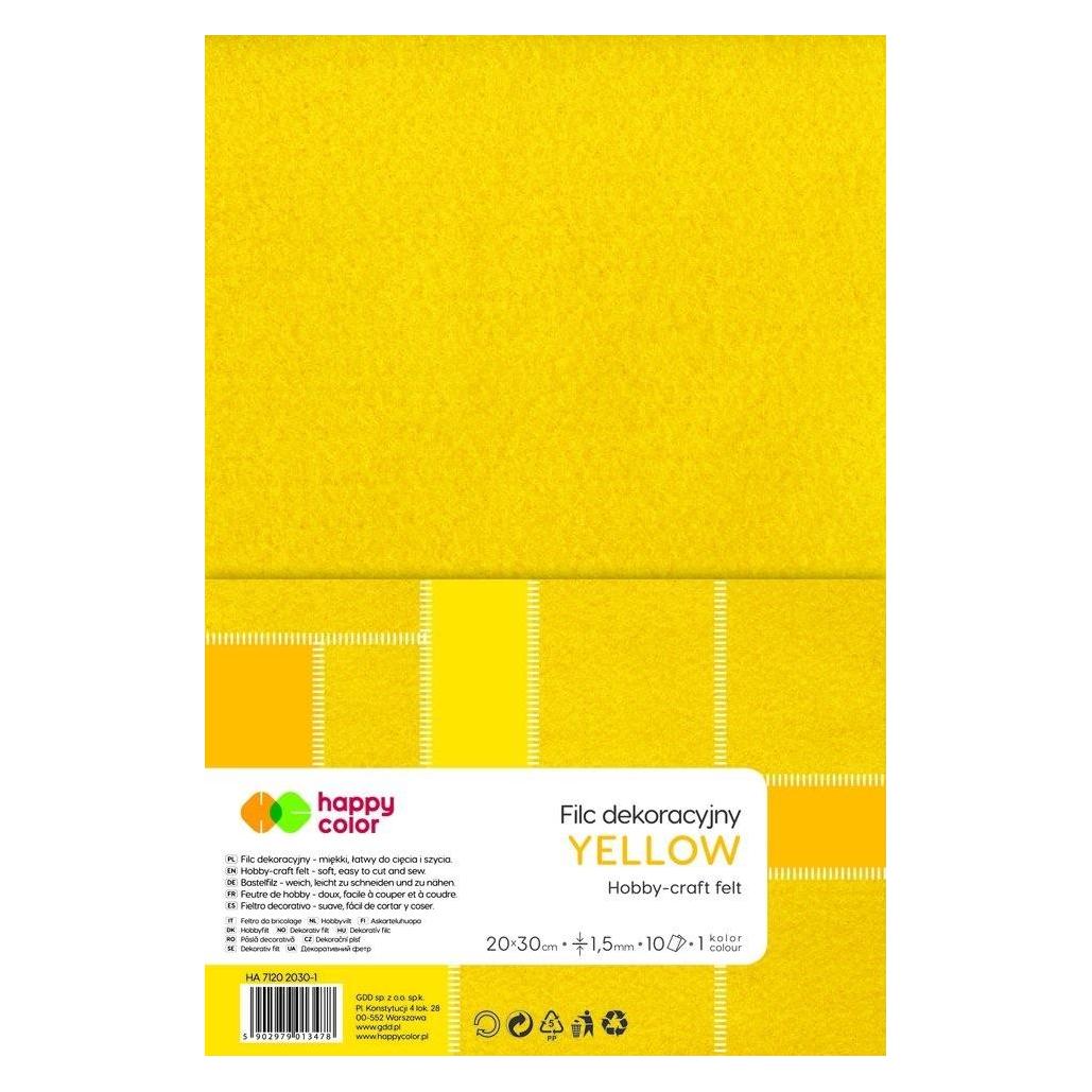 GDD Gelber Dekofilz 10 Stück HAPPY COLOR (30 x 20 cm) (47604838)