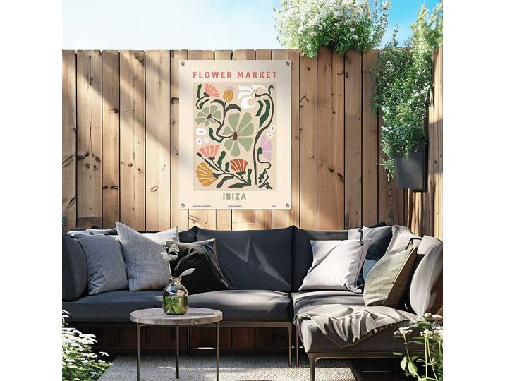 Outdoor-Poster Flower Market PVC Pink/Pink 60 x 80 x 0cm