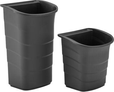 Schäfer Shop Pure Reinigungseimer Set, bestehend aus 1 x großer Eimer 26 l und 1 x kleiner Eimer 15 l, mit Einhänge-Nut, schwarz