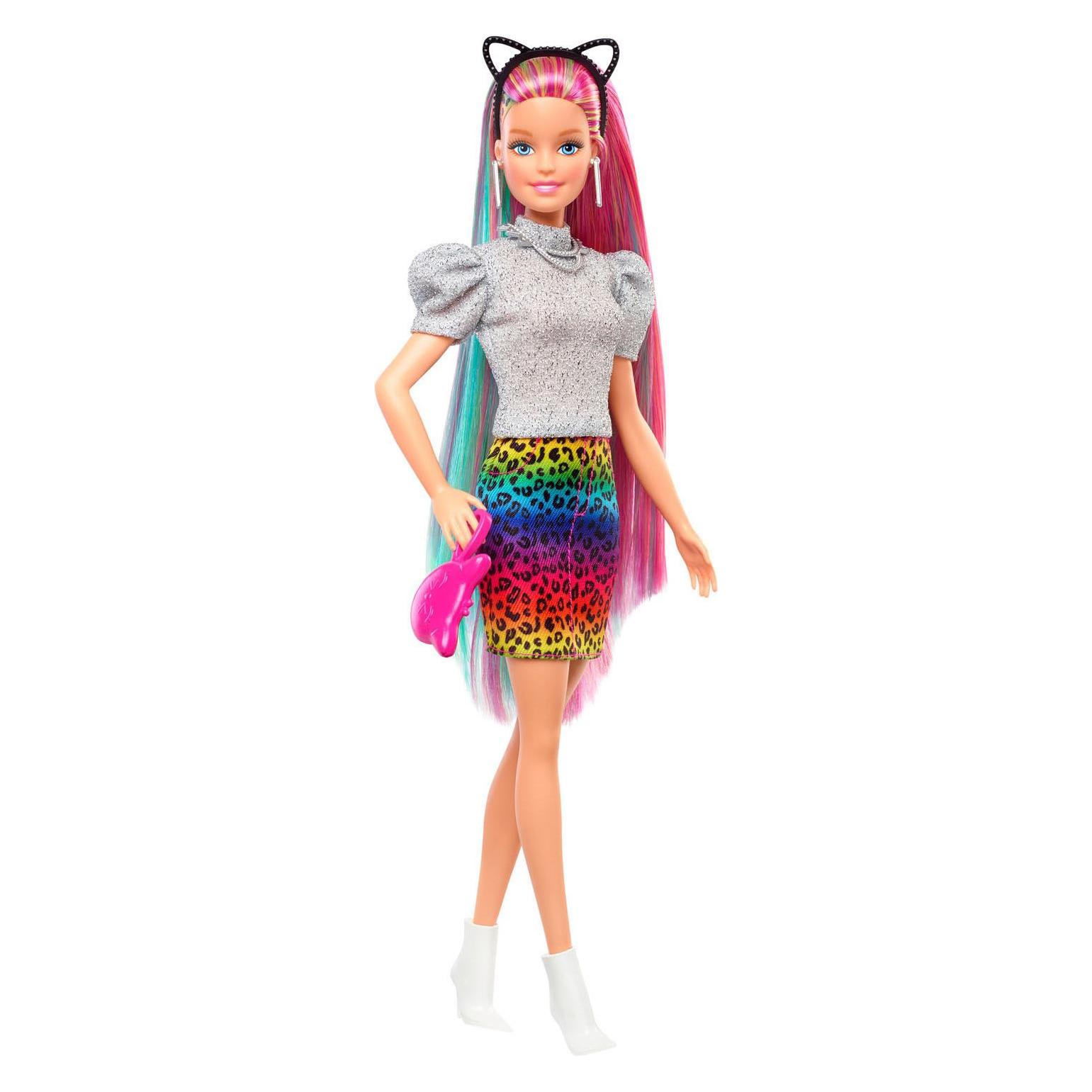 Barbie Barbie-Puppe Leopard mit regenbogenfarbenen Haaren (GRN81)