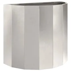 Helloshop26 - Moderne halbrunde Outdoor-Pflanzgefäß 60 x 30 x 50 cm aus Edelstahl silber