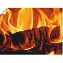 Poster ARTLAND "Kaminfeuer 3", orange (farbe bild(er): orange), B:60cm H:45cm, Bilder, Poster, ohne Rahmen