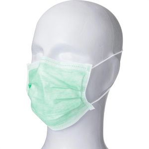 Nobamed Mundschutz NOBA OP-Masken Typ II R, 3-lagig, PP-Vlies, Gummibänder, grün, 50 Stück
