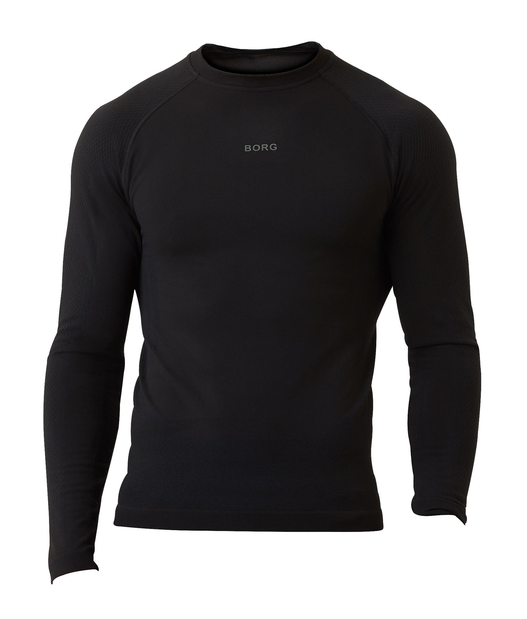 Björn Borg - Mens Seamless Running Langarm T-Shirt- Schwarz