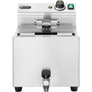 Hendi Fritteuse ProfiLine, 209424, XXL, 6600 Watt, Edelstahl, mit Ablasshahn, 10 Liter