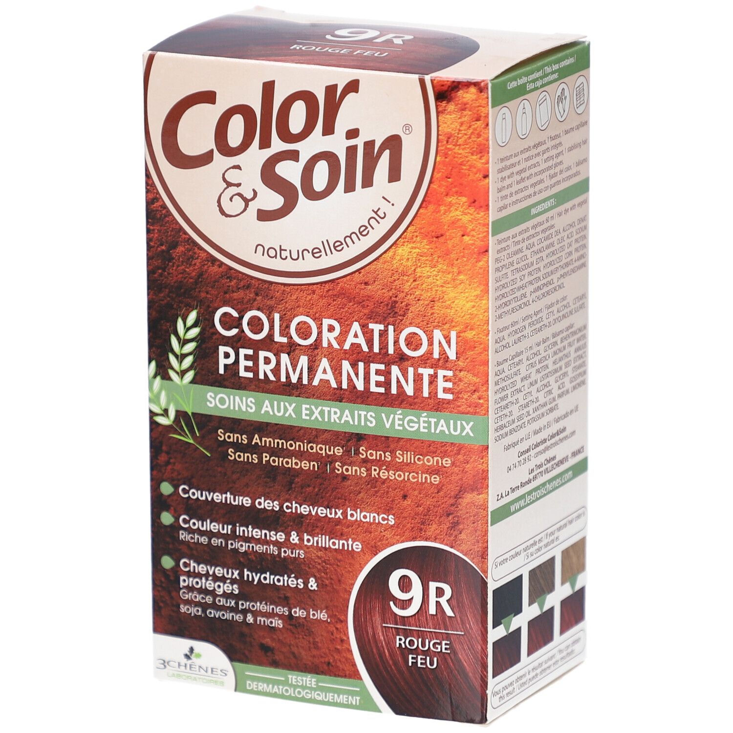 Color & Soin Coloration - permanente aux extraits végétaux. rouge feu n° 9R é 135 ml Creme