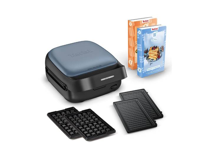 Sandwichmaker TEFAL SW8674 Snack Collection , blau (schwarz, aqua), B:20,6cm H:34,5cm T:28,5cm, Sandwichmaker, Sandwichmaker, Antihaftbeschichtung, austauschbare Plattensets, inkl. Rezeptbuch