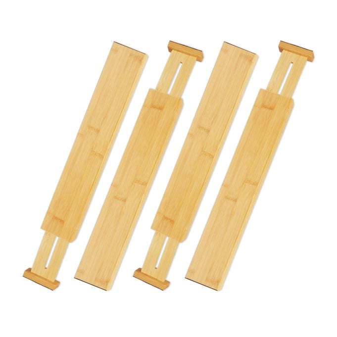 Relaxdays Ladeverdelers bamboe set van 4 bruin