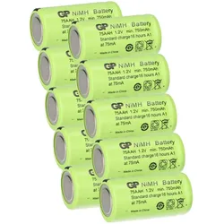 10x GP GP75AAH Akku 2/3AA Mignon NiMH Akku 1,2V 750mAh