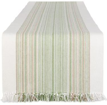 Porch & Den Meryl Stripe Pattern Fringed Table Runner