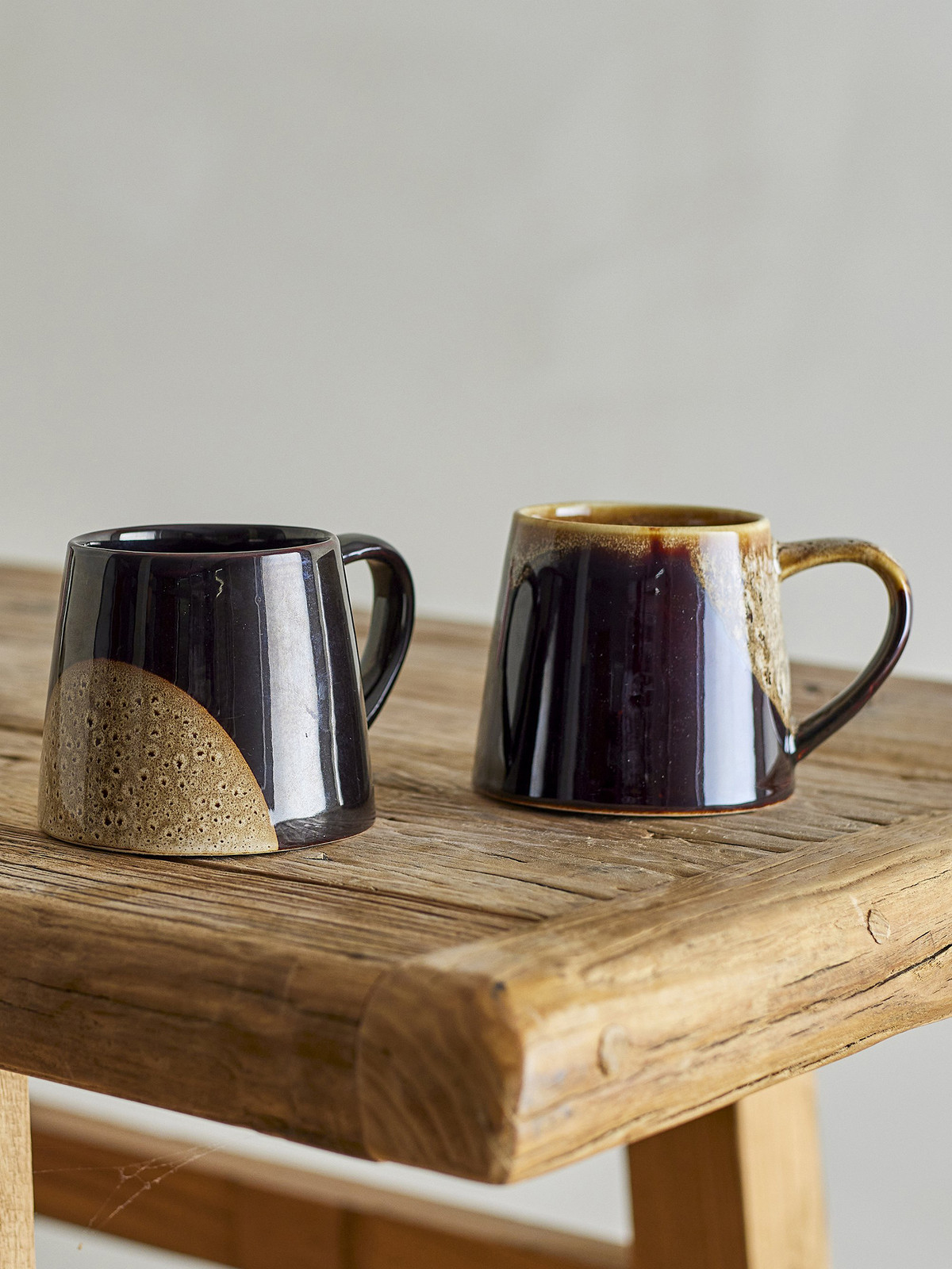 Bloomingville Rye mok set van 2, bruin, keramiek, Ø 10 cm