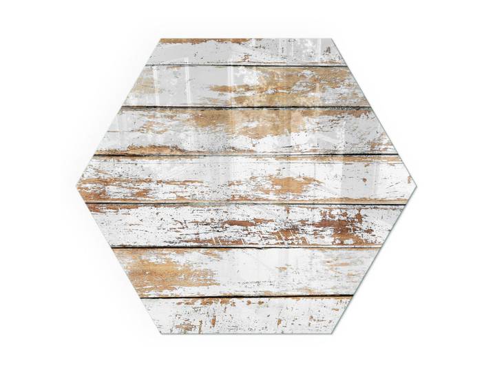 Tulup Kaminbodenplatte h40 cm - Ein beschädigtes Holzbrett, Weiß, Glas, Sechseckig, 40x40x0.4 cm, Elektrogeräte, Heizgeräte, Elektrokamine