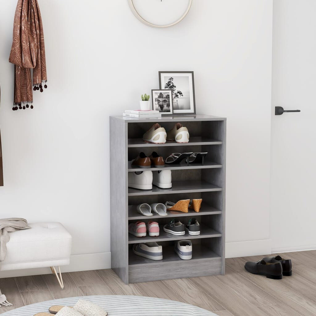 Ebern Designs Shoe Cabinet Engineered Wood Concrete Grey 14