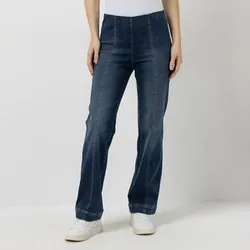 EVA LUTZ Jeanshose Rundumdehnbund lange Form gerades Bein