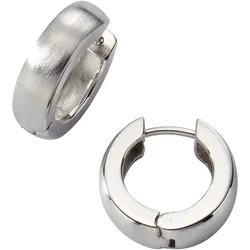 Zeeme Basic Ohrringe Silber 925 rhodiniert mattiert 18mm Durchmesser