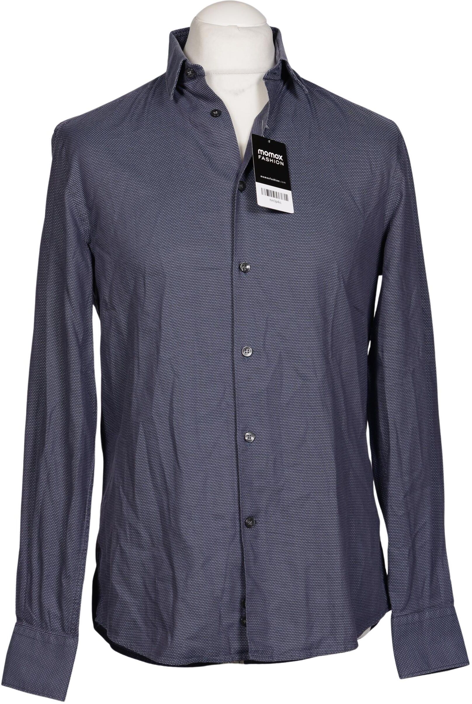 Versace Collection Herren Hemd, Marineblau, Gr. 40, Baumwolle - Second Hand