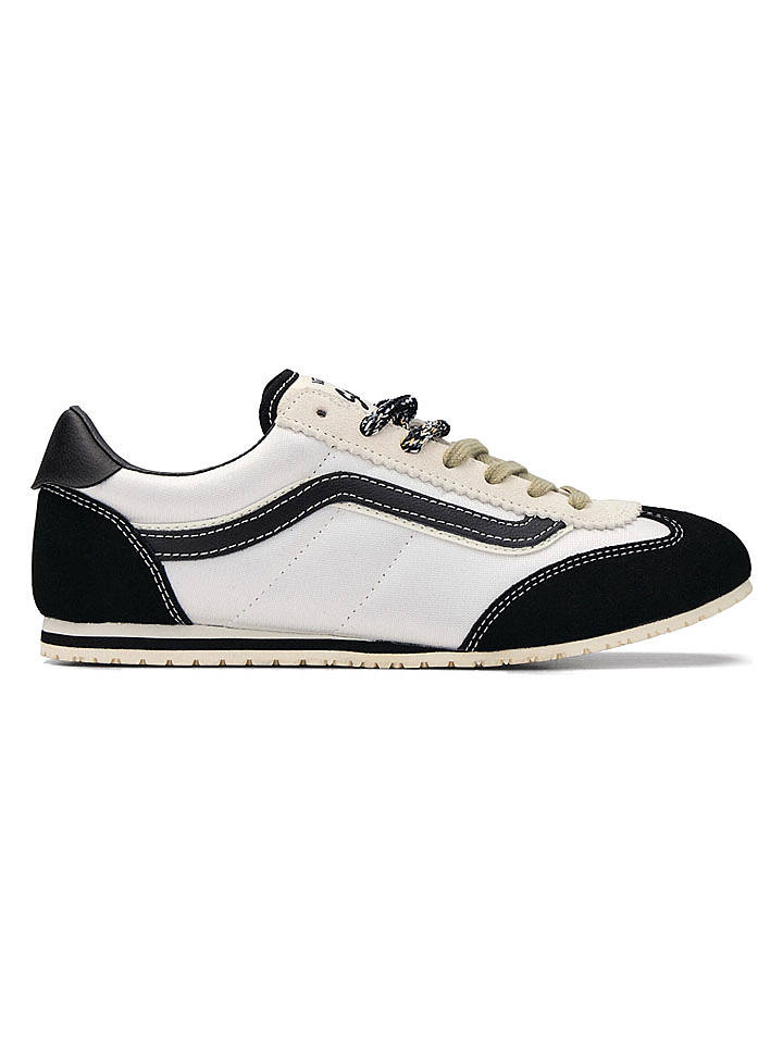 Vans Leder-Sneakers "Super Lowpro" in Weiß/ Schwarz - 36