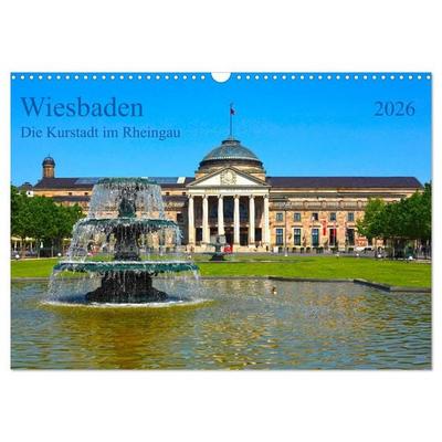 Wiesbaden Die Kurstadt im Rheingau (Wandkalender 2026 DIN A3 quer), CALVENDO Monatskalender