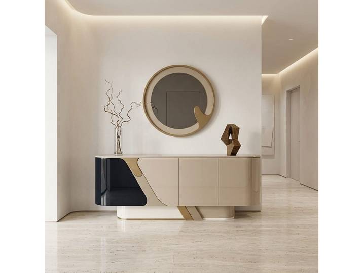 Xlmoebel Sideboard Modernes Sideboard mit Spiegel und stilvoller Ausstrahlung (2 St., 2-tlg)