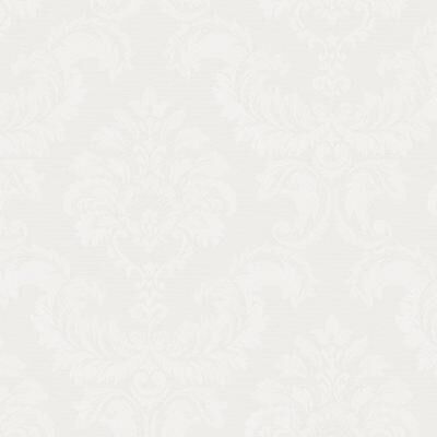 Damask Emboss Hyattsville 32.7 Ft. x 20.5 In. Vinyl White Silk Damask Wallpaper Covering