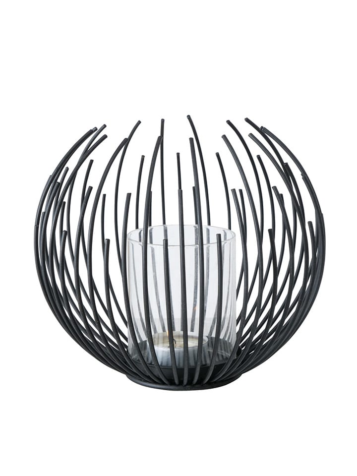 Boltze Windlicht "Cylon" in Schwarz - (H)16 cm - onesize