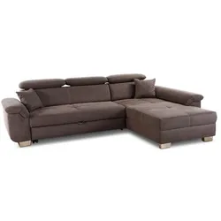 Ecksofa mit Funktion Landshut Mikrofaser Braun